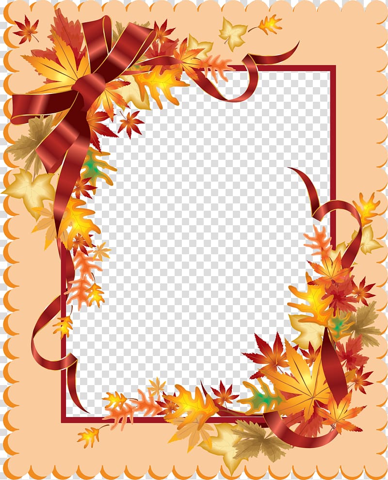 Thanksgiving Document , leaf frame transparent background PNG clipart