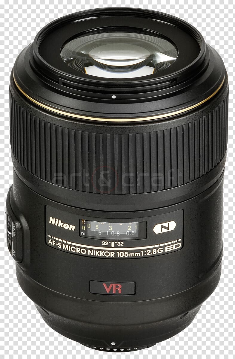 Digital SLR Nikon AF-S VR 105mm f/2.8G IF-ED Camera lens Nikon AF-S DX Nikkor 35mm f/1.8G, camera lens transparent background PNG clipart