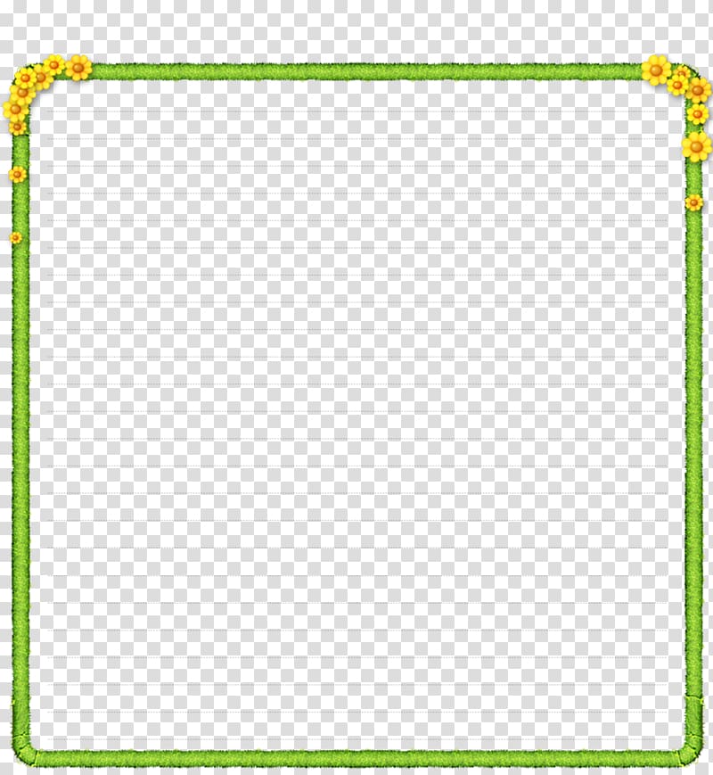 Green Cartoon, Flowers and grass trimmed Noticeboard transparent background PNG clipart