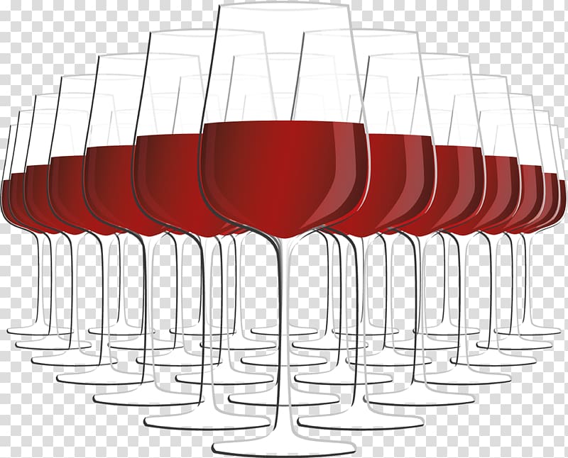 Red Wine White wine Cup, Arranged wine glasses transparent background PNG clipart