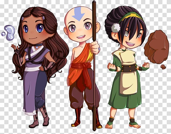 Katara Toph Beifong Aang Fandom Fan art, aang transparent ...