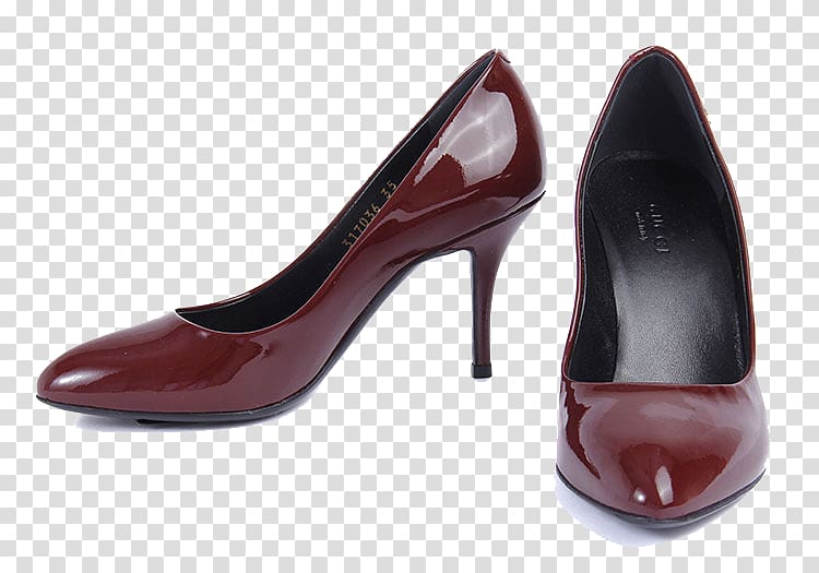 Red Wine Gucci High-heeled footwear Shoe Gratis, Gucci red wine bright skin high heels transparent background PNG clipart