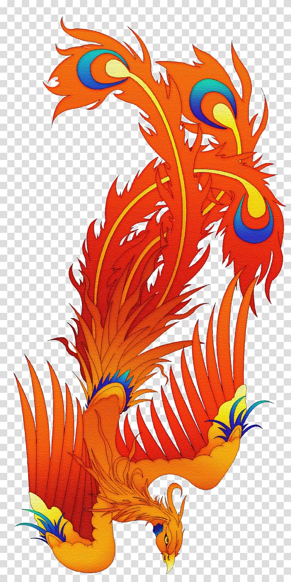Fenghuang Phoenix Tattoo, new chinese typesetting design transparent background PNG clipart