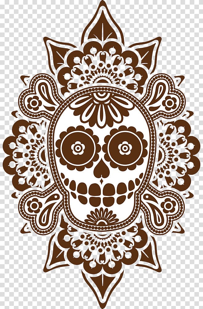 Calavera Skull Euclidean Illustration, Skull pattern transparent background PNG clipart