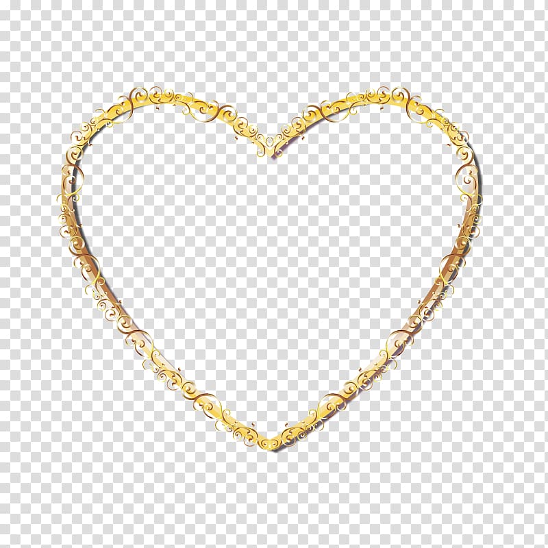 brown heart illustration, Right border of heart Gold, Gold heart-shaped frame transparent background PNG clipart