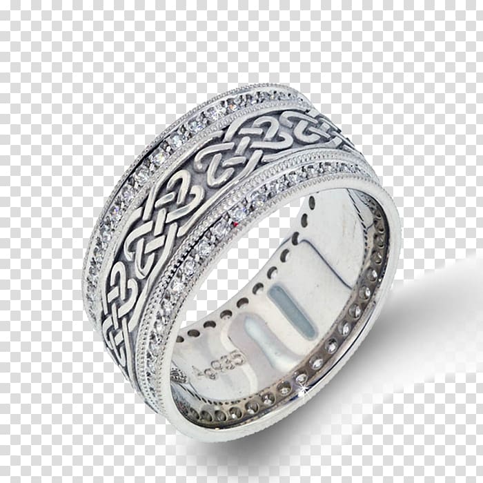Wedding ring Silver Platinum Product design, Pave Diamond Rings Women transparent background PNG clipart