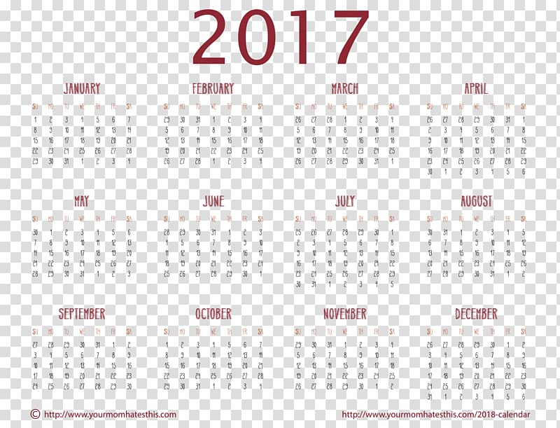 Product design Font Pattern Calendar, calendar 2018 transparent background PNG clipart