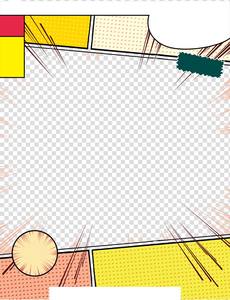 yellow comic frame transparent background PNG clipart