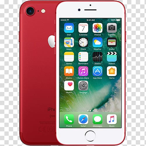 Apple iPhone 7 Plus Smartphone Apple refurbished iPhone 7 32GB, Black 128 gb, iphone 7 red transparent background PNG clipart