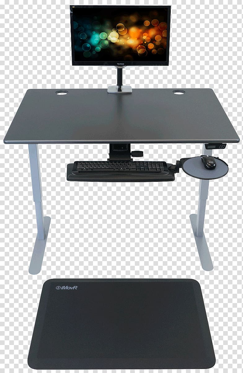 Standing desk Computer keyboard Laptop Computer desk, Writing Desk top view transparent background PNG clipart