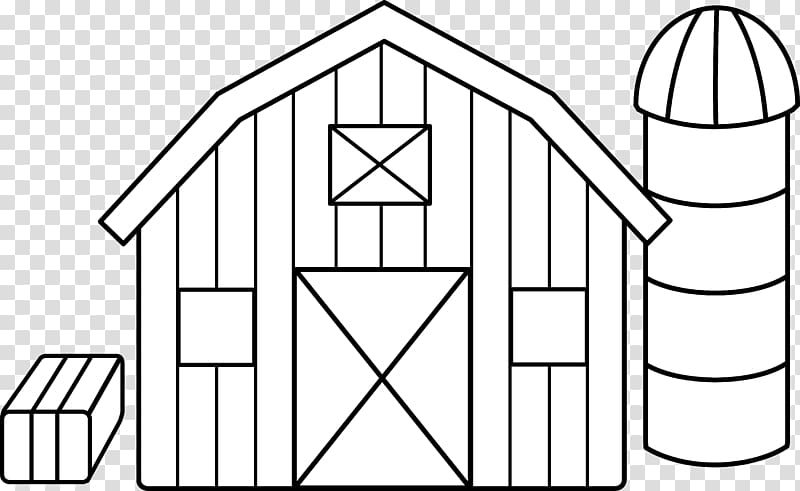 Black and White Farm Barn Silo , Farm Home transparent background PNG clipart