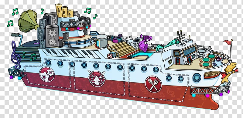 Club Penguin Island Ship Music cruise, Ship transparent background PNG clipart