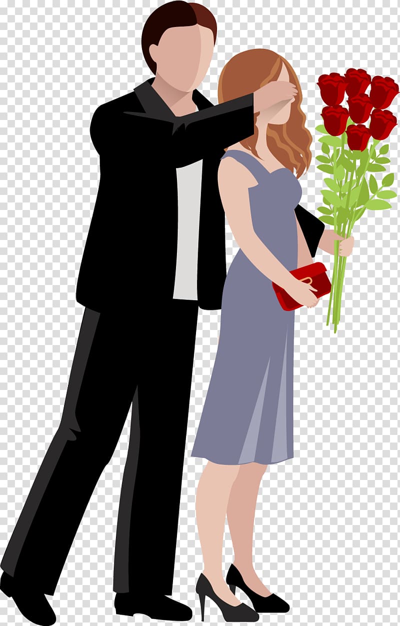 couple, Couple and flowers transparent background PNG clipart