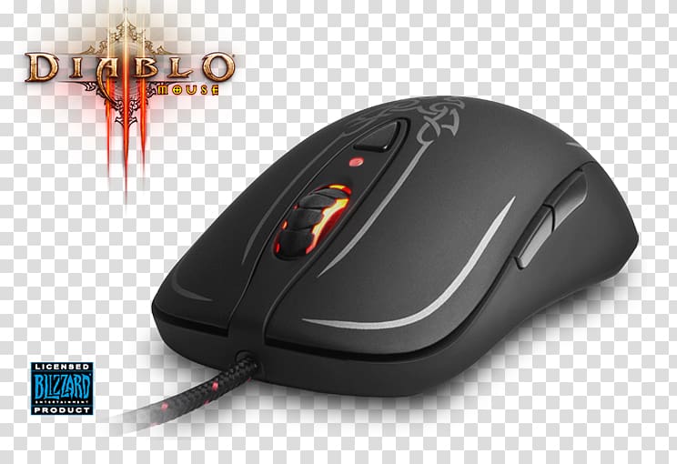 Computer mouse Diablo III: Reaper of Souls SteelSeries Diablo III Video Games, Computer Mouse transparent background PNG clipart