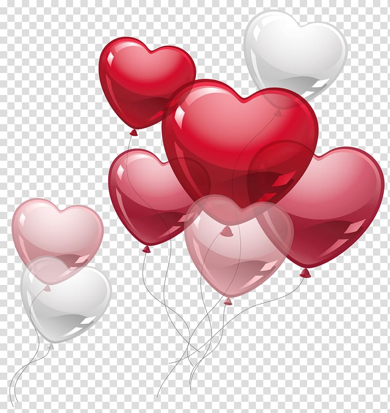 Heart Balloon , Cute Heart Balloons , red and white heart balloons transparent background PNG clipart