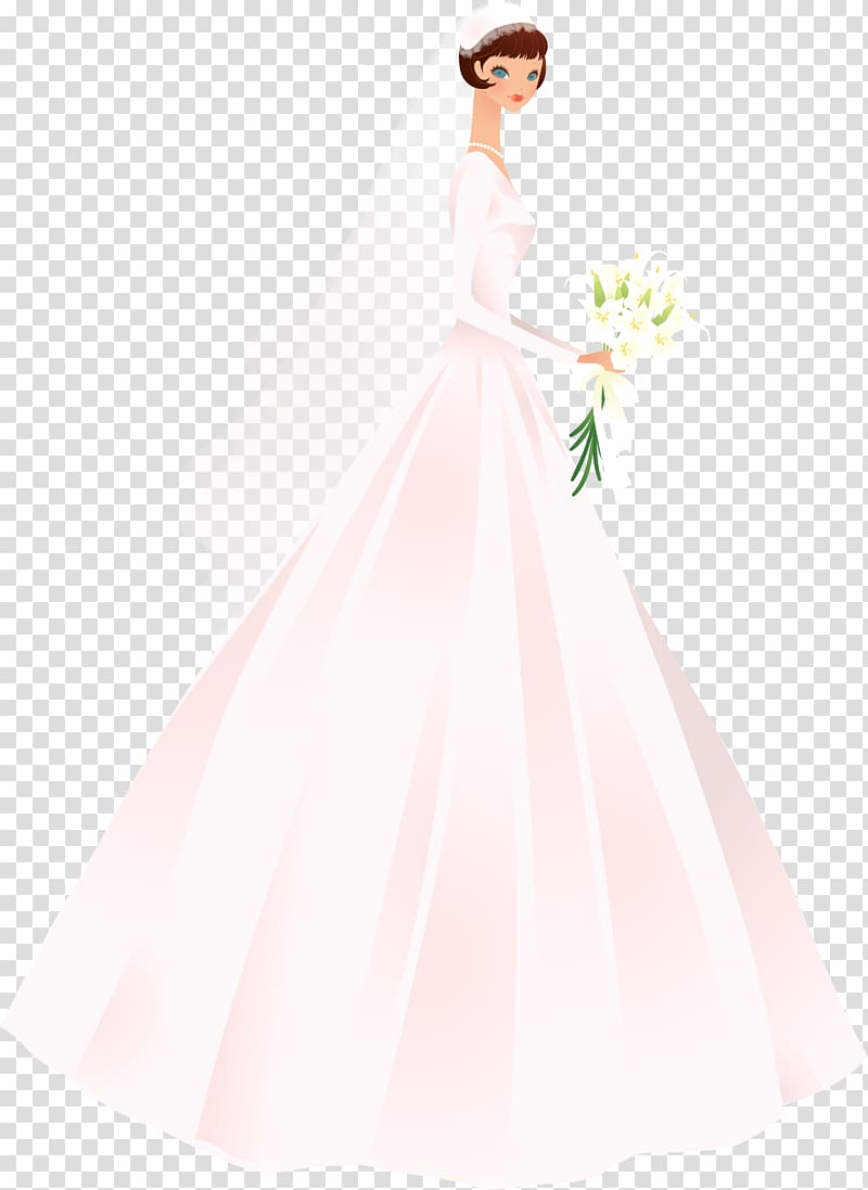 Wedding dress Cocktail dress Bride Flower girl, Bride bride transparent background PNG clipart