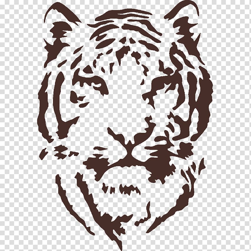 graphics Tiger Stencil , ferocious tiger head transparent background PNG clipart