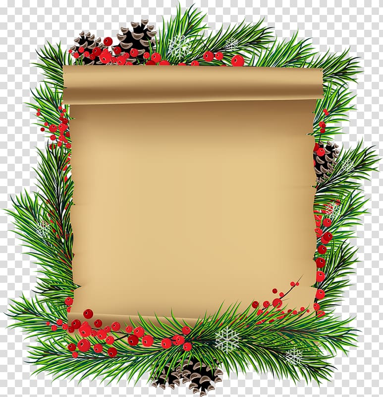 Christmas Scroll , comment page transparent background PNG clipart