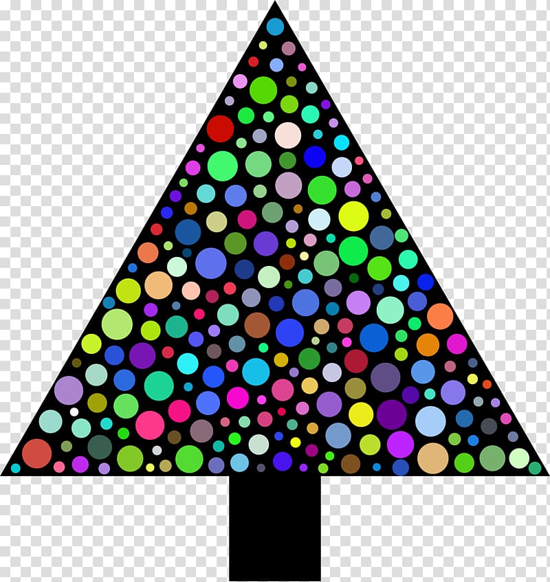 Christmas tree, Colourful Triangles Number transparent background PNG clipart