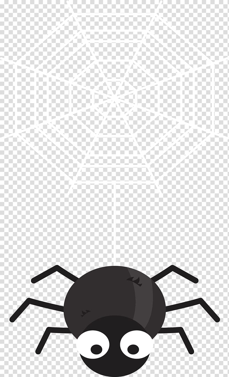 Spider Euclidean Black and white, Black spider webs transparent background PNG clipart