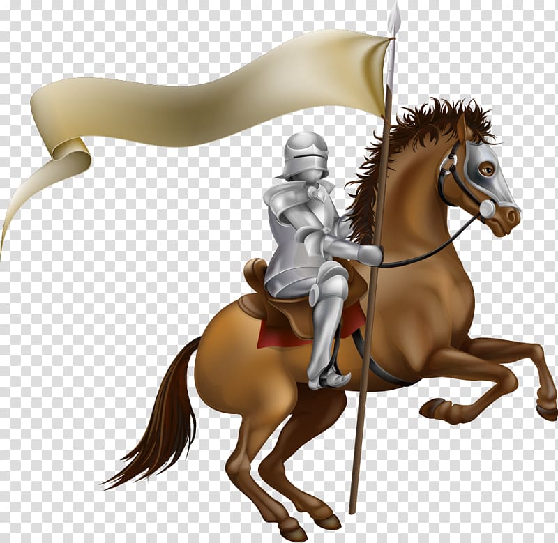 knight riding on horse illustration, Middle Ages Knight Illustration, Knight on horseback transparent background PNG clipart