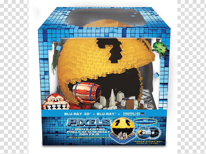 Blu-ray disc Pac-Man Ultra HD Blu-ray 3D film Pixel, Pac Man transparent background PNG clipart
