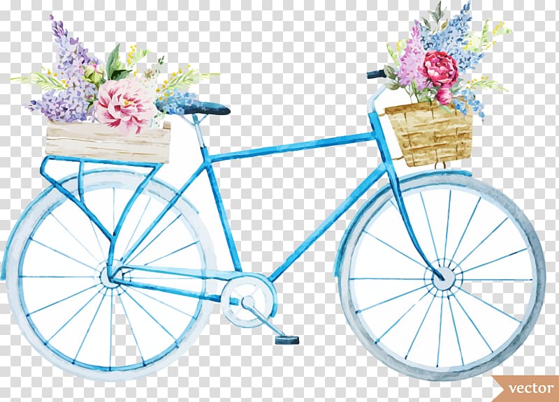 blue bicycle illustration, Bicycle Drawing illustration , bike transparent background PNG clipart