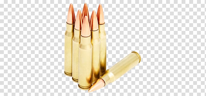 Full metal jacket bullet .308 Winchester Ammunition Grain, .308 Winchester transparent background PNG clipart