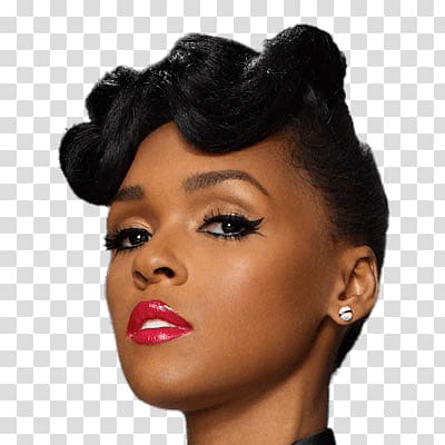 women's red lipstick, Janelle Monae Retro Style transparent background PNG clipart