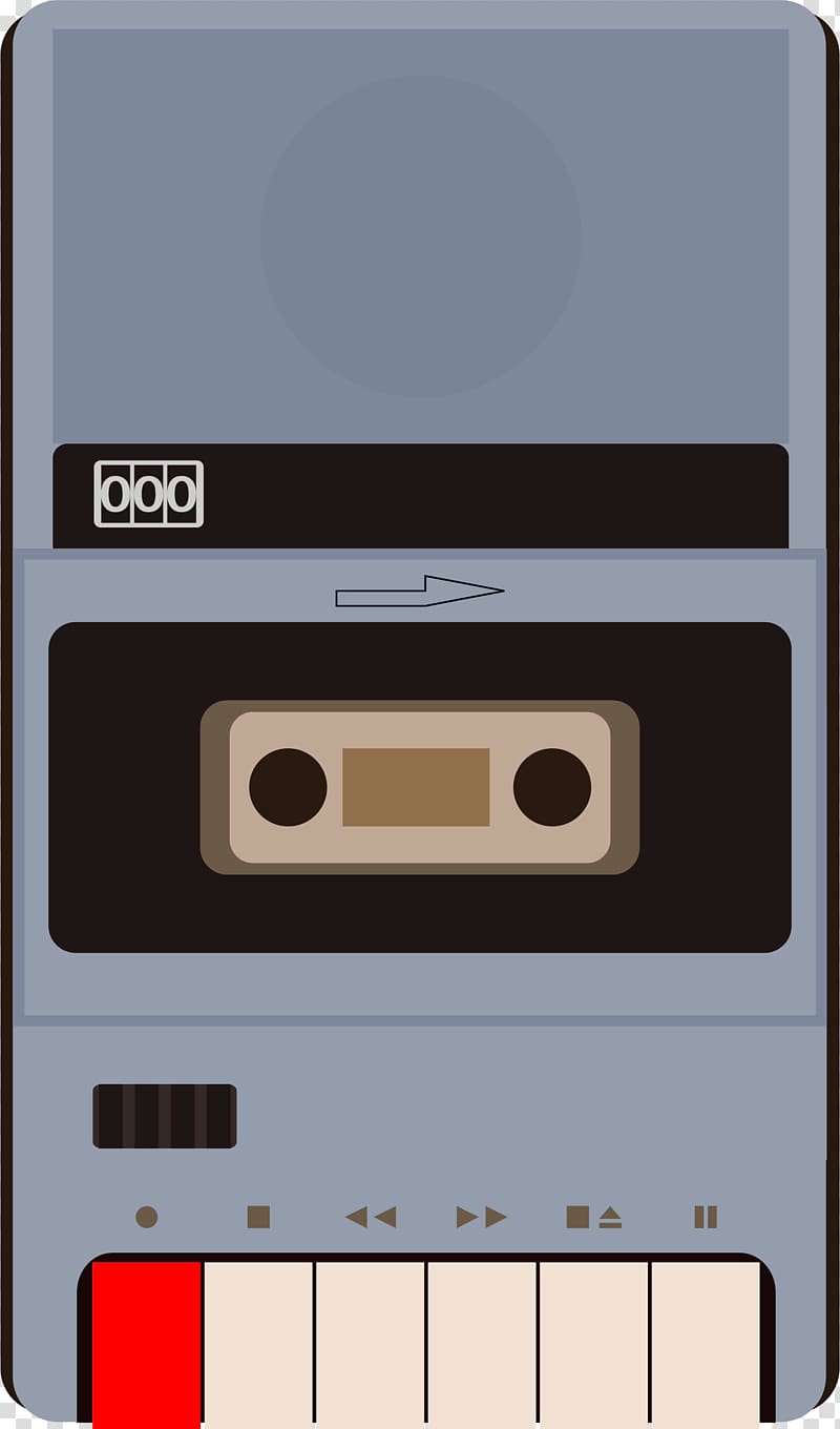 Microphone Compact Cassette Tape recorder Magnetic tape Cassette deck, video recorder transparent background PNG clipart