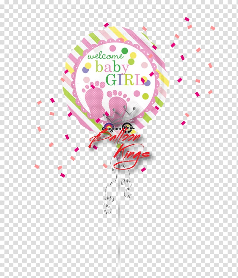 Amscan Baby Feet Foil Balloon Baby shower Anagram Girl Welcome Baby Balloon, balloon transparent background PNG clipart
