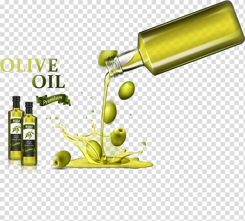 Olive oil Soybean oil, Green minimalist olive oil transparent background PNG clipart