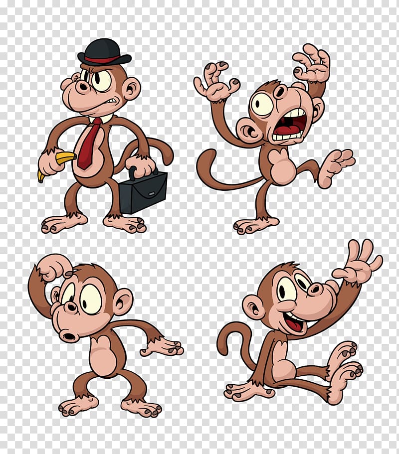 Chimpanzee Ape The Evil Monkey Cartoon, monkey transparent background PNG clipart