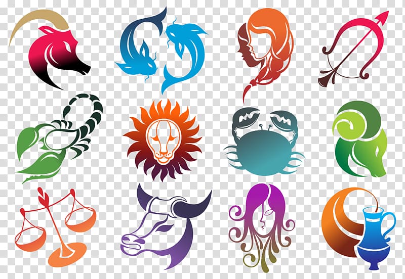 Astrological sign Zodiac Horoscope , Colourful Zodiac Signs Set Large , zodiac sign transparent background PNG clipart