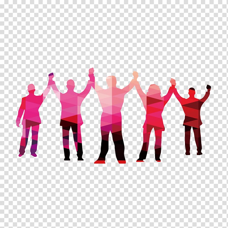 five men raising hands , Teamwork , youth transparent background PNG clipart