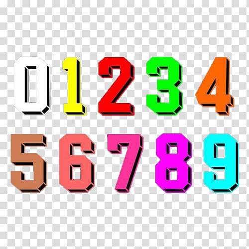 Number Color Numerical digit Arabic numerals, Color key transparent background PNG clipart