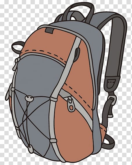 brown and grey backpack , Drawing Backpack Illustration, A backpack transparent background PNG clipart