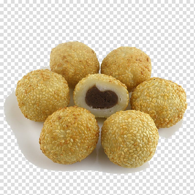 Korokke Jian dui Arancini Croquette Pasta, Frozen food fried sesame balls bean paste transparent background PNG clipart