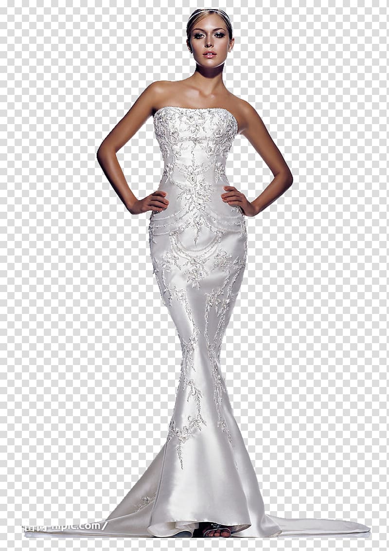Wedding dress Bride Bra, Europe and temperament models transparent background PNG clipart