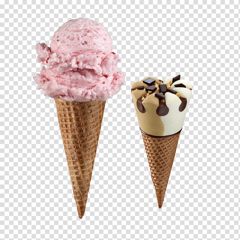 two pink and white ice creams, Chocolate ice cream Hot dog Ice cream cone, ice cream transparent background PNG clipart
