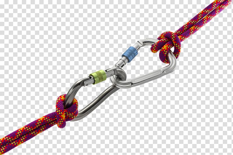 Rock-climbing equipment Carabiner Mountaineering Abseiling, Pull a cart rope hook transparent background PNG clipart