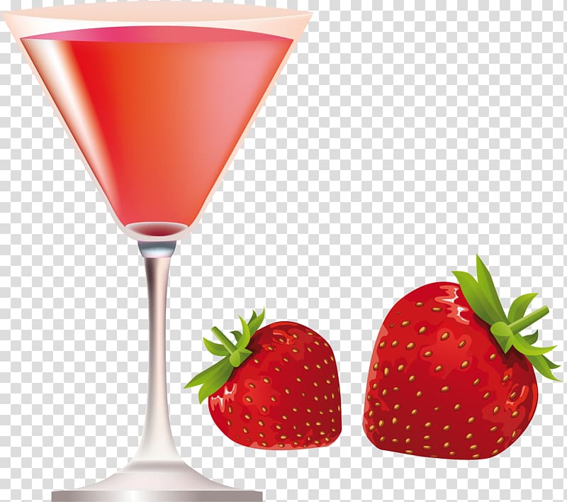 Juice Cocktail garnish Cosmopolitan Non-alcoholic drink, Strawberry juice material free to pull transparent background PNG clipart