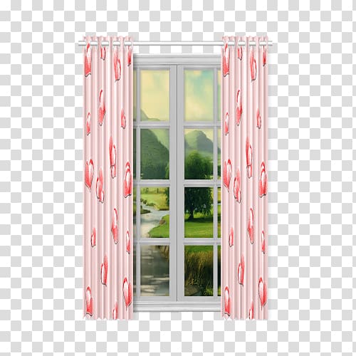 Curtain Window Siberian Tiger Pattern, window transparent background PNG clipart