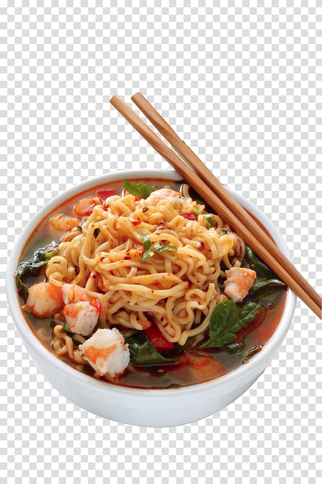 Ramen Chinese noodles Instant noodle Mongolian beef Recipe, Shrimp and vegetables noodles transparent background PNG clipart