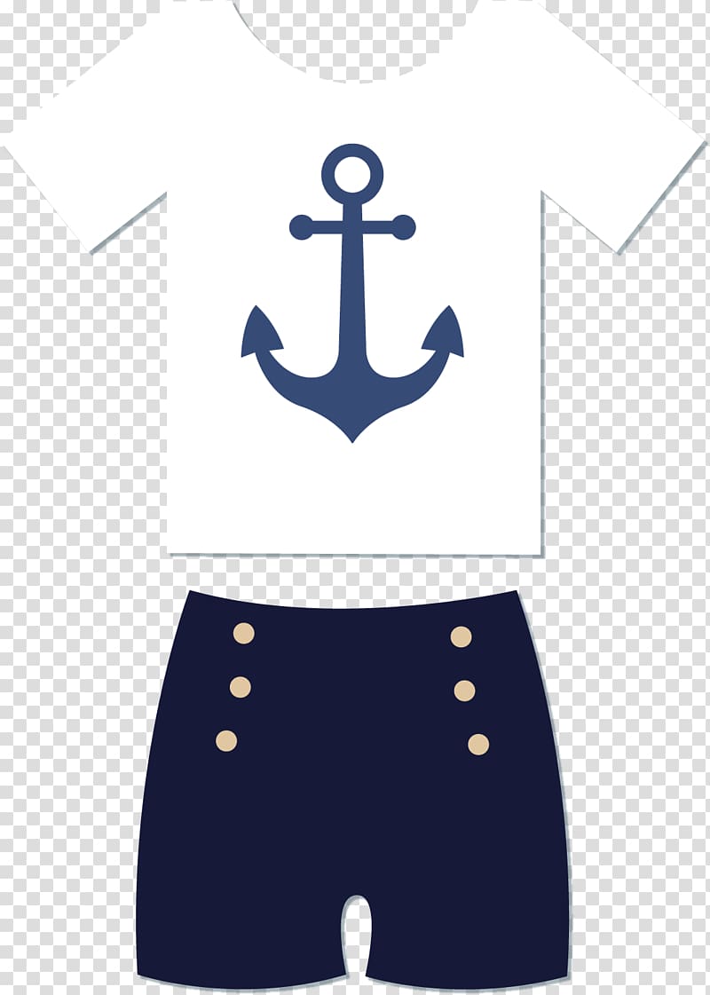 Cartoon, painted sailor suit transparent background PNG clipart