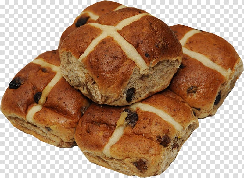 Hot cross bun Soda bread Pancake Rye bread, bun transparent background PNG clipart