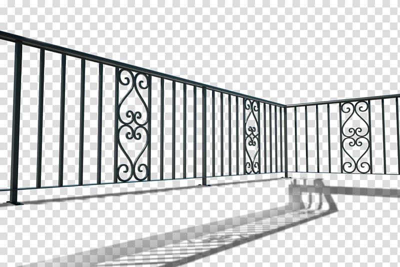 black metal fence, Handrail Wrought iron Balcony Iron railing Baluster, balcony transparent background PNG clipart
