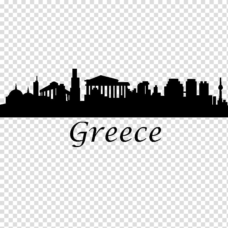 Athens Wall decal Skyline Sticker, Silhouette transparent background PNG clipart