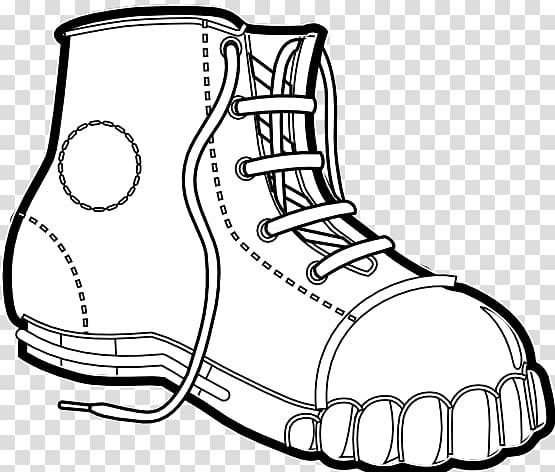 Clothing Black and white Boot , Black And White Line Art transparent background PNG clipart