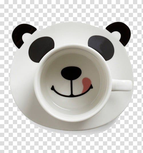 Tea Coffee Espresso Mug Cup, White Panda Plate transparent background PNG clipart